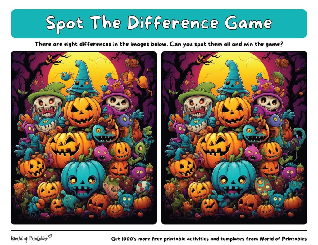 Spot the Difference Halloween Spooky Fun