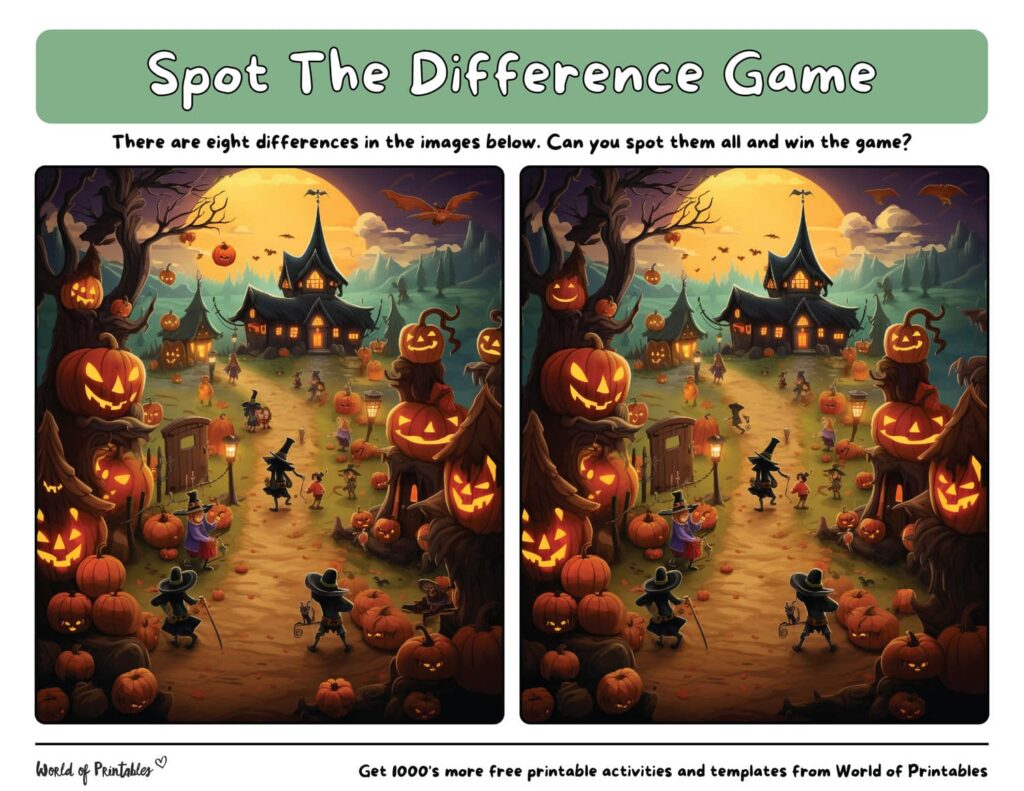 Spot the Difference Halloween Trick or Treat