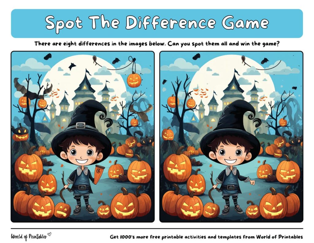 Spot the Difference Halloween Wizard