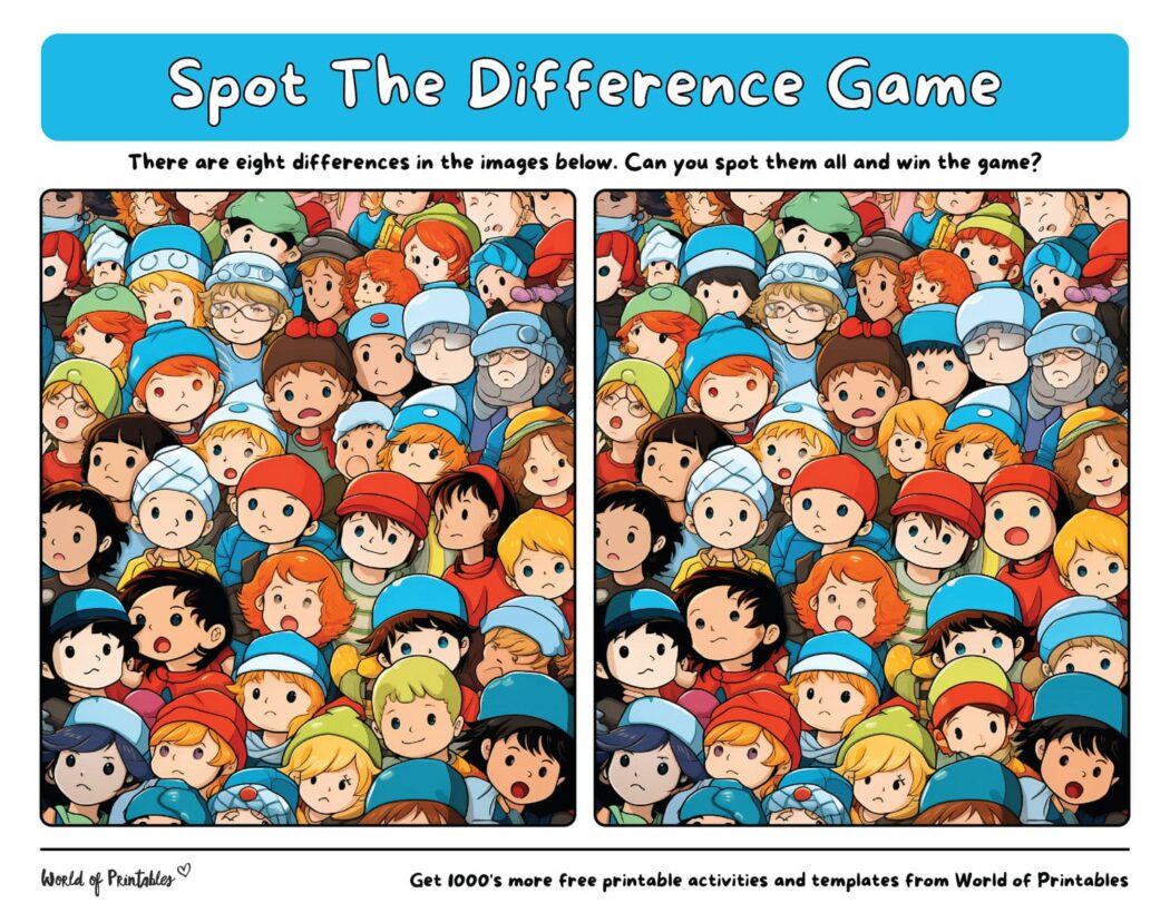 Hard Spot The Difference Games World of Printables