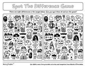 Hard Spot The Difference Games - World of Printables