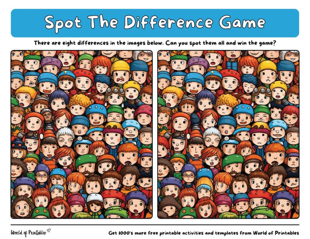 Spot the Difference Hard Faces