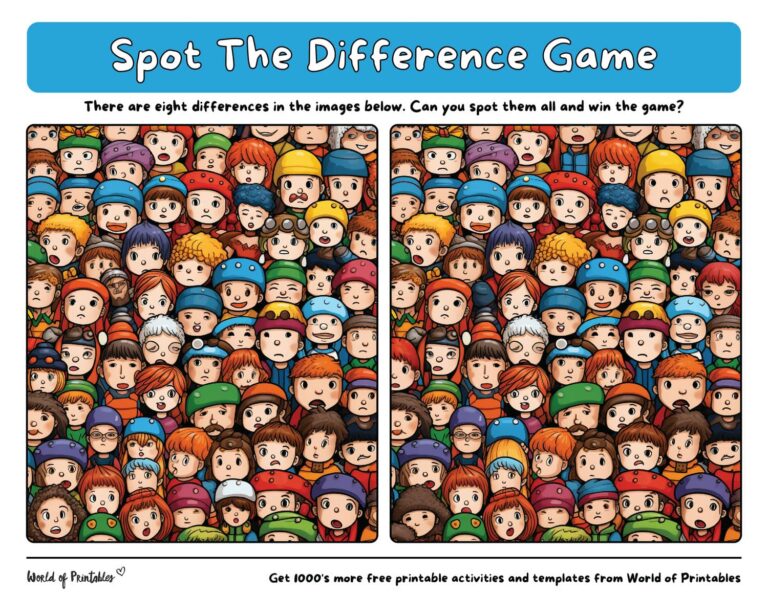 Hard Spot The Difference Games World of Printables