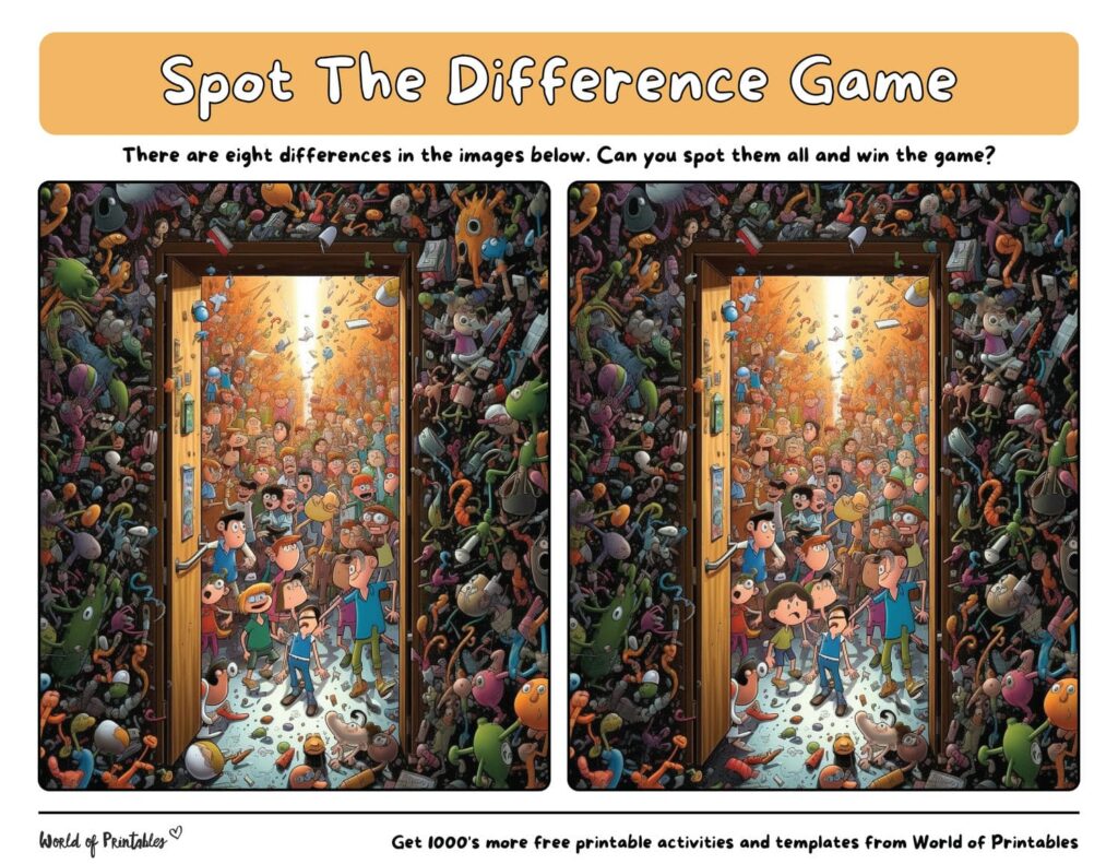 Spot the Difference Hard Free Printable