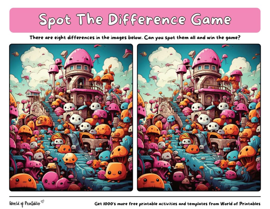 Spot the Difference Hard Printable