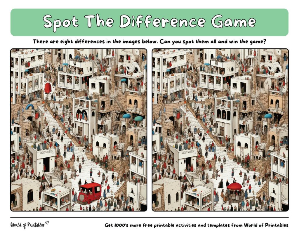 Spot the Difference Hard Town Scene