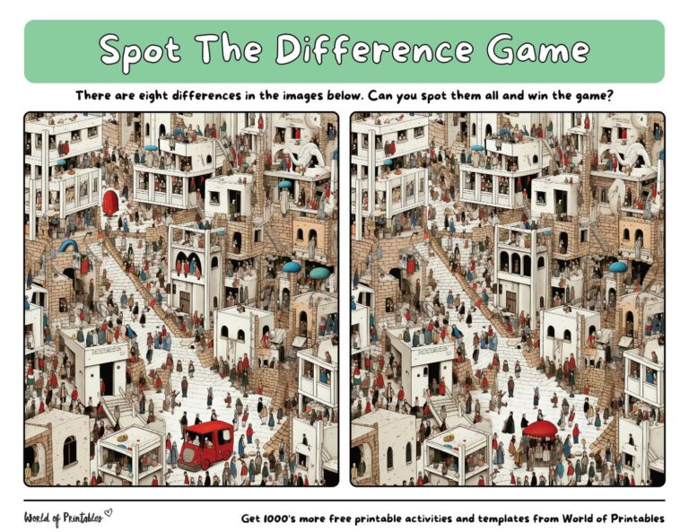 Hard Spot The Difference Games World of Printables