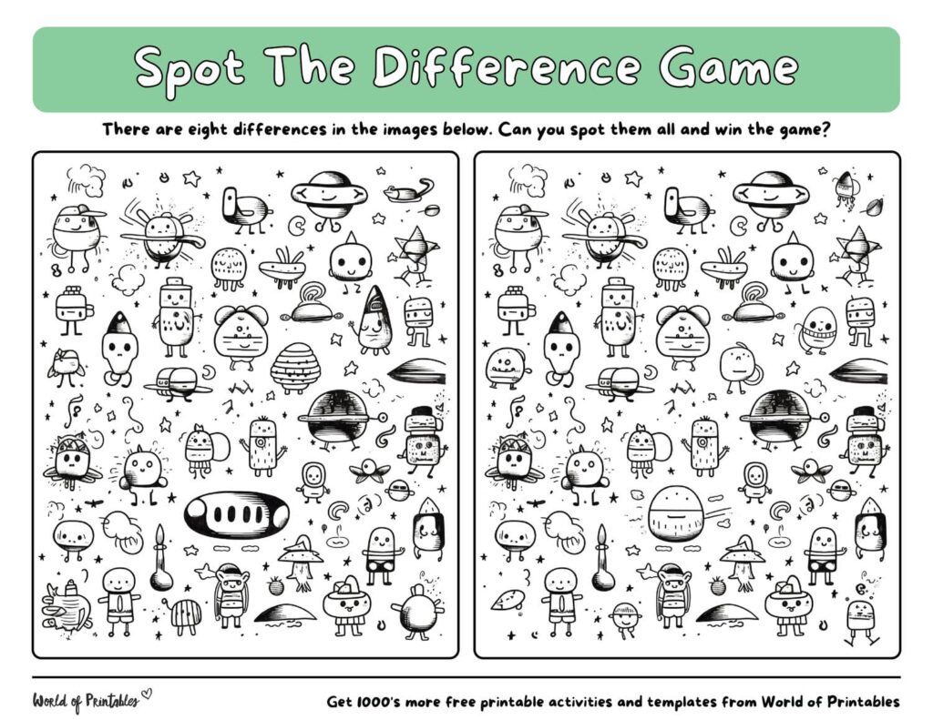 Spot the Difference Quirky Doodles