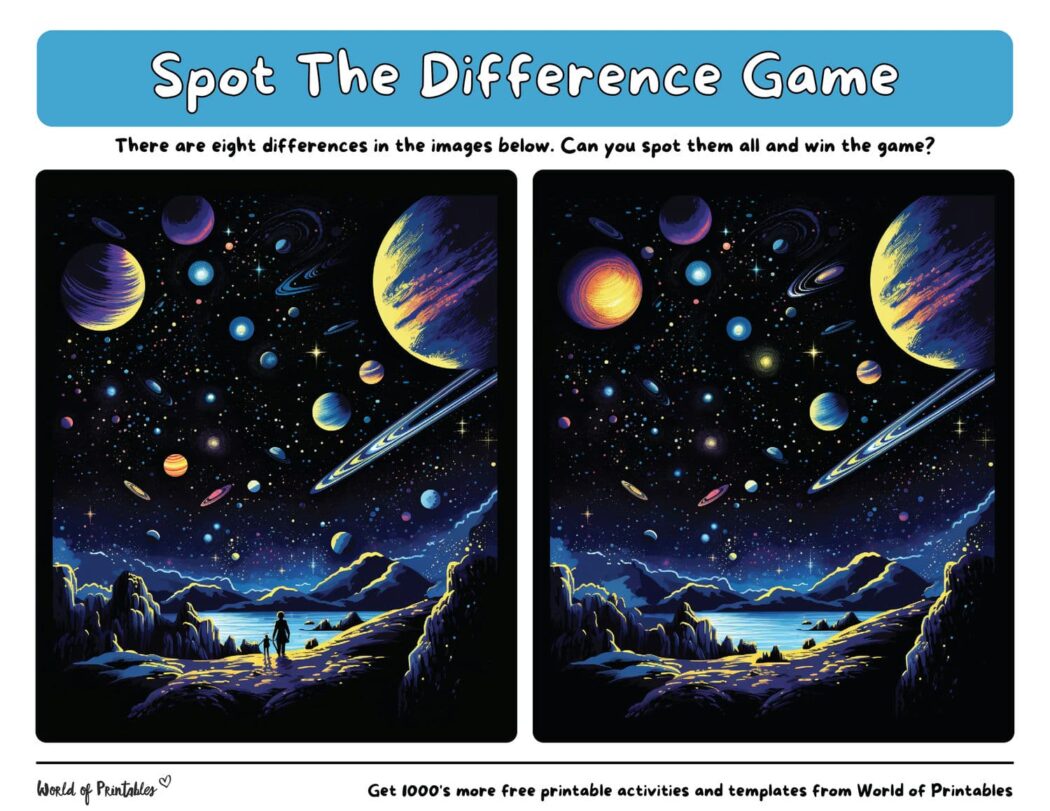 Spot The Difference 100 Games To Print Play World Of Printables