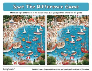 Spot The Difference Summer Games World of Printables Spot The Difference Summer Games World of Printables