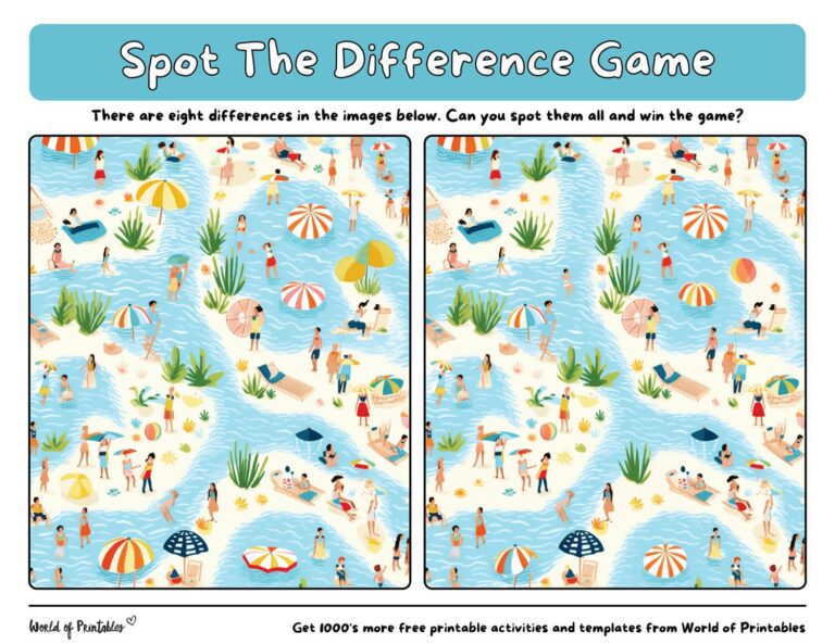 Spot The Difference Summer Games World of Printables Spot The Difference Summer Games World of Printables