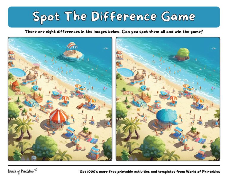 Spot The Difference Summer Games World of Printables Spot The Difference Summer Games World of Printables