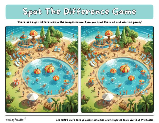 Spot The Difference Summer Games World of Printables Spot The Difference Summer Games World of Printables