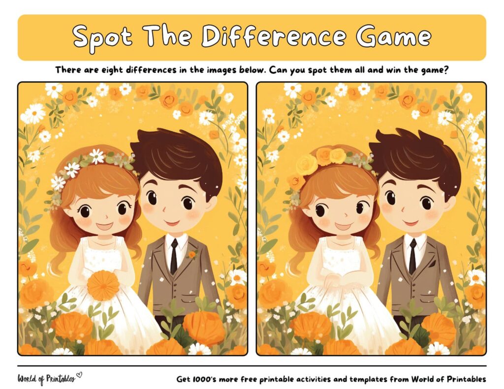 Spot the Difference Wedding Puzzle