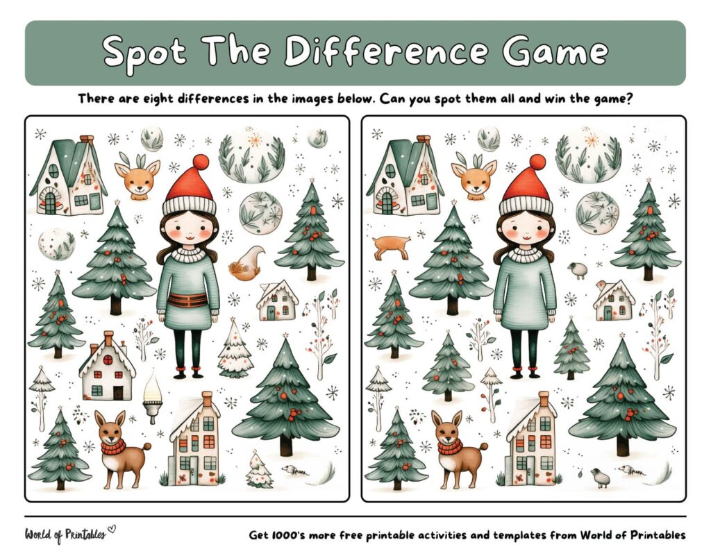 Spot the Difference Winter Doodles