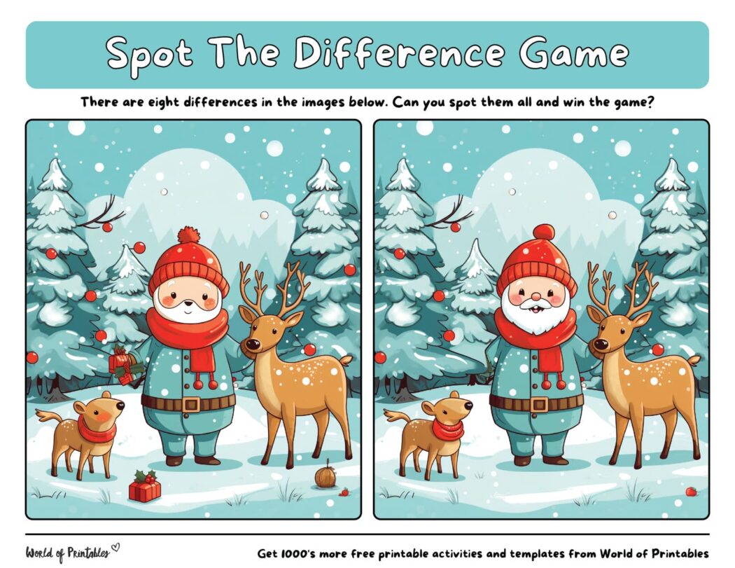 Spot The Difference Winter Games - World of Printables