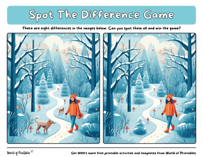 Spot The Difference Winter Games - World of Printables