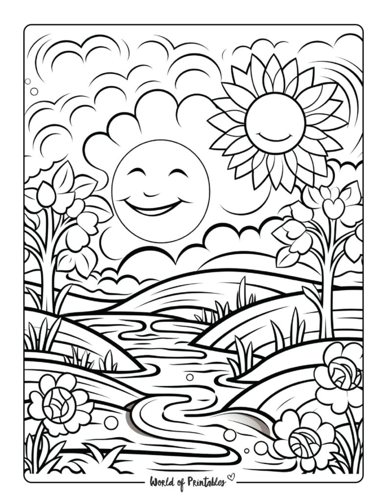 Spring Coloring Pages World of Printables Spring Coloring Pages World of Printables
