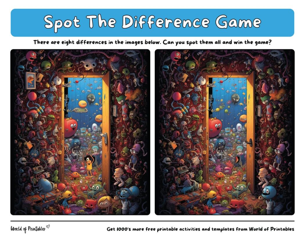 Hard Spot The Difference Games World of Printables