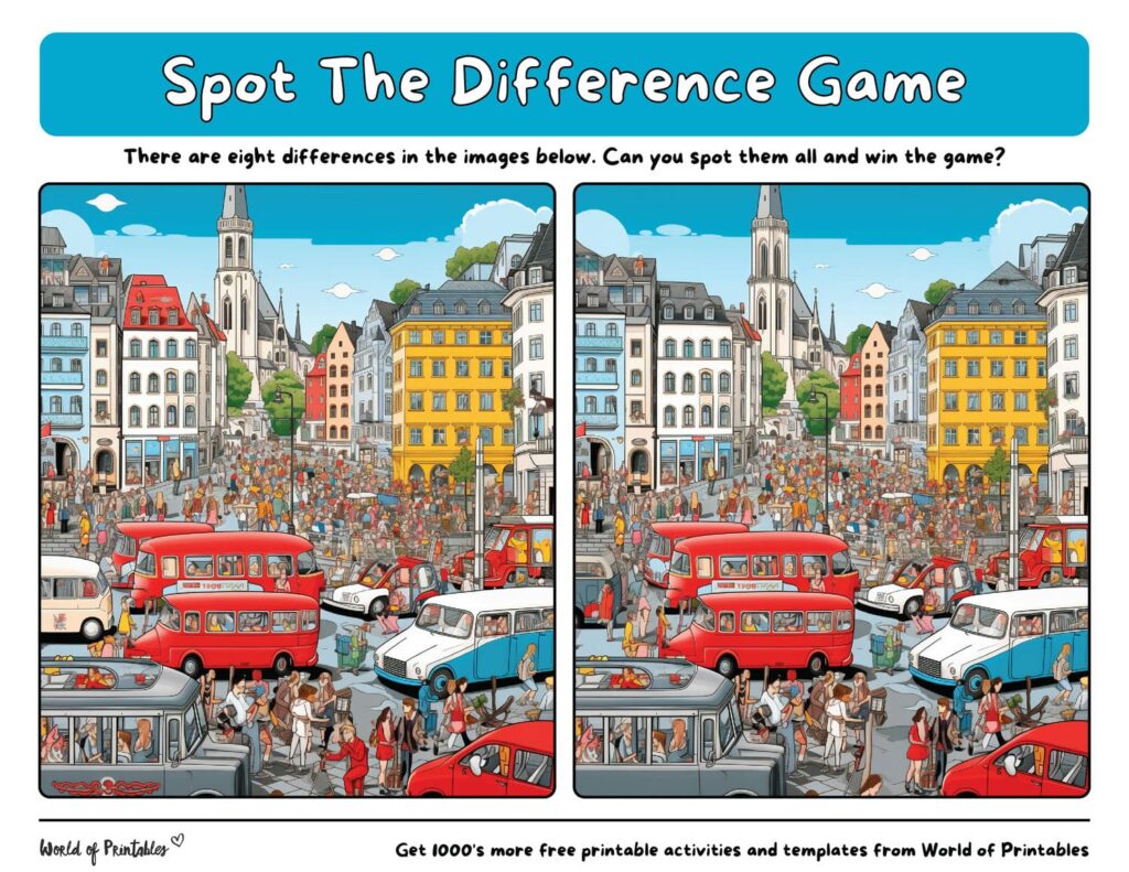 Town Spot the Difference Difficult