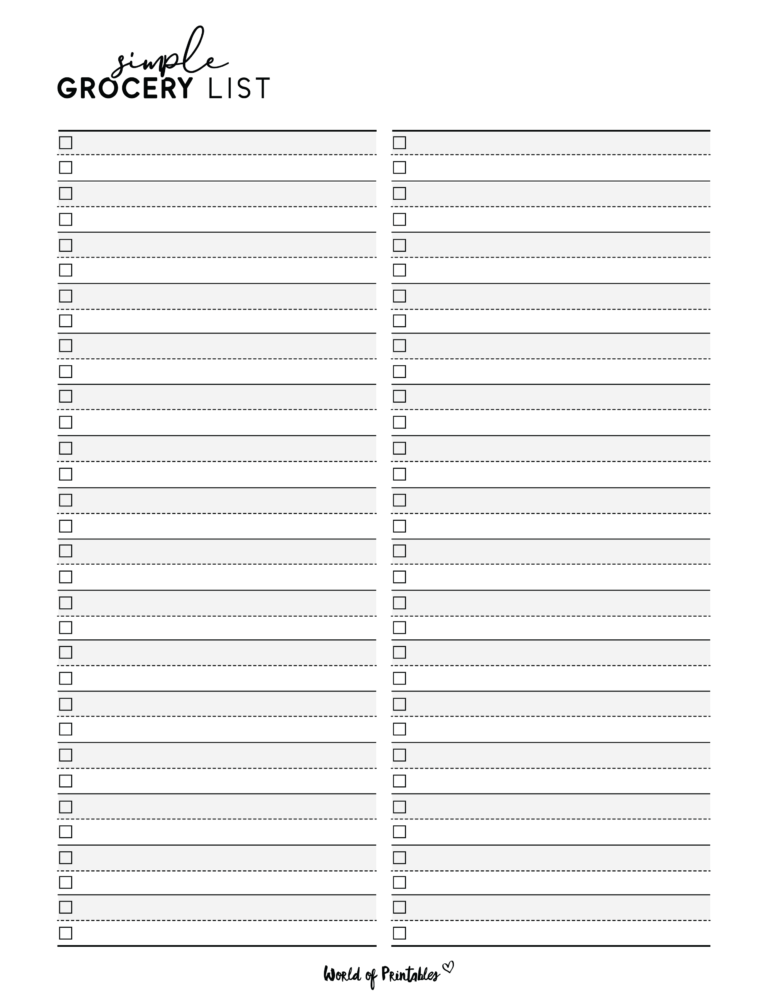 20  Best Free Printable Grocery List Templates World of Printables 20  Best Free Printable Grocery List Templates World of Printables