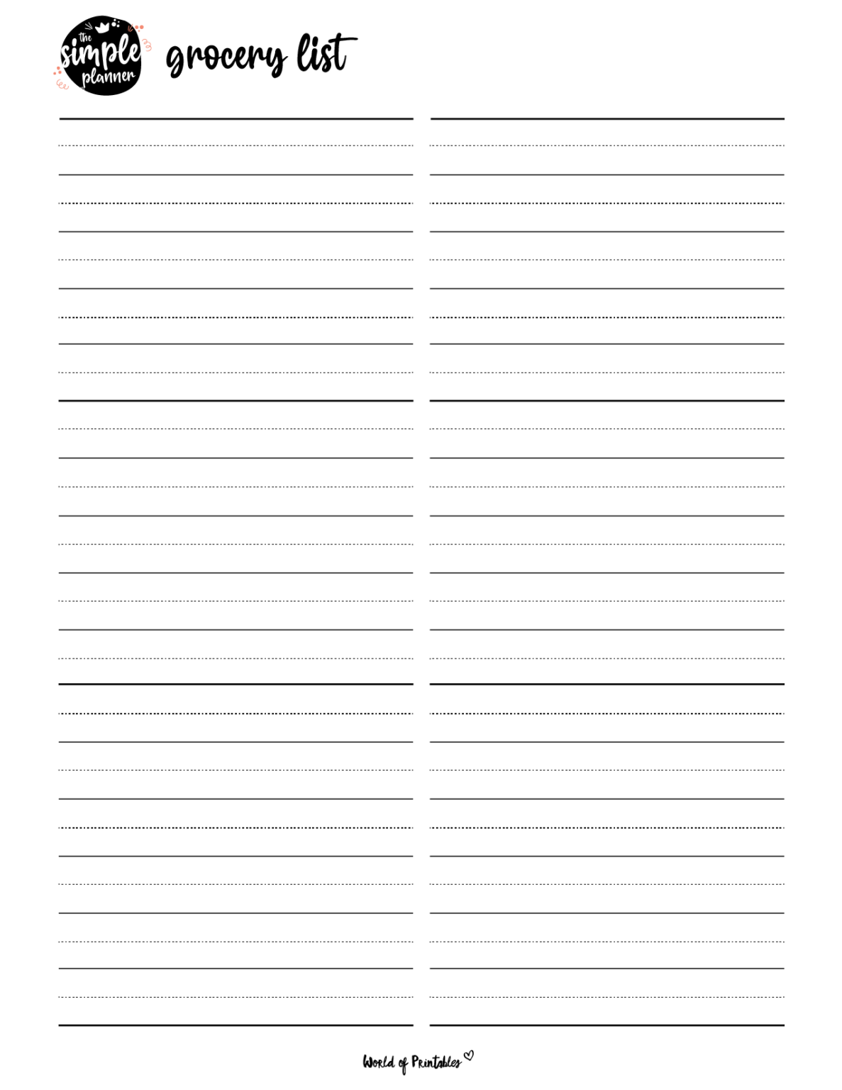 20+ Best Free Printable Grocery List Templates - World Of Printables