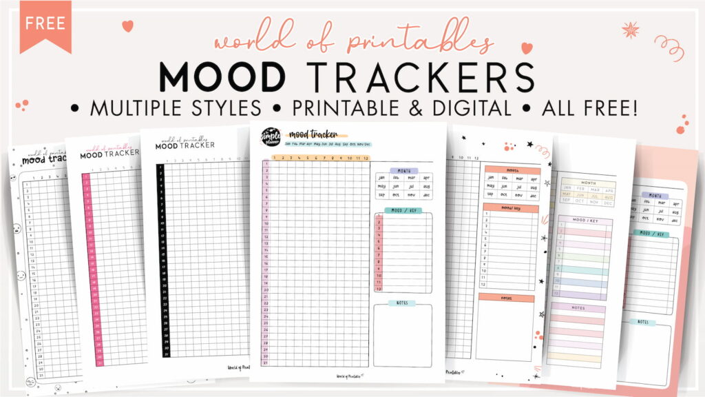 Mood tracker printables