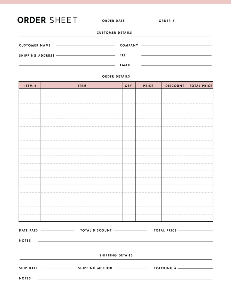 FREE Printable Purchase Order Template - World of Printables