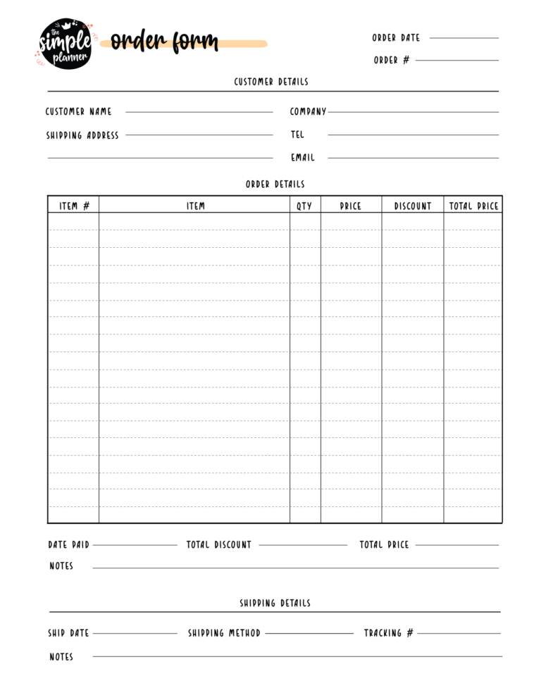 FREE Printable Purchase Order Template - World of Printables