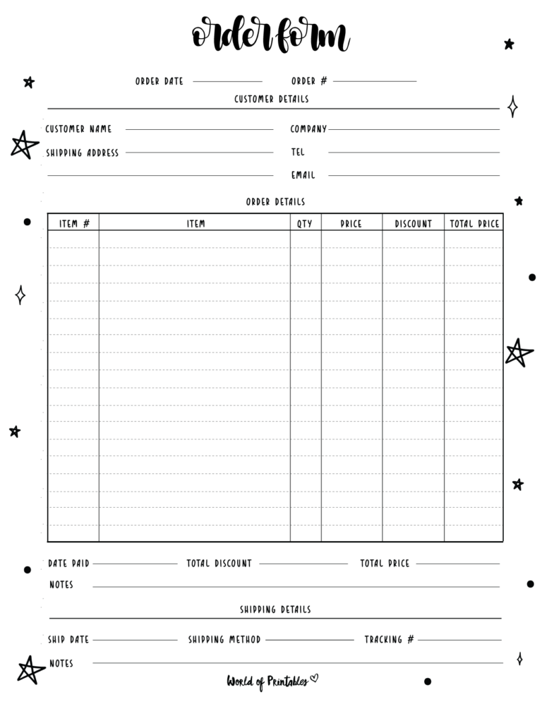 FREE Printable Purchase Order Template - World of Printables