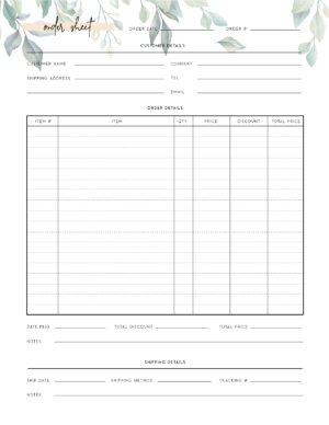 FREE Printable Purchase Order Template - World of Printables