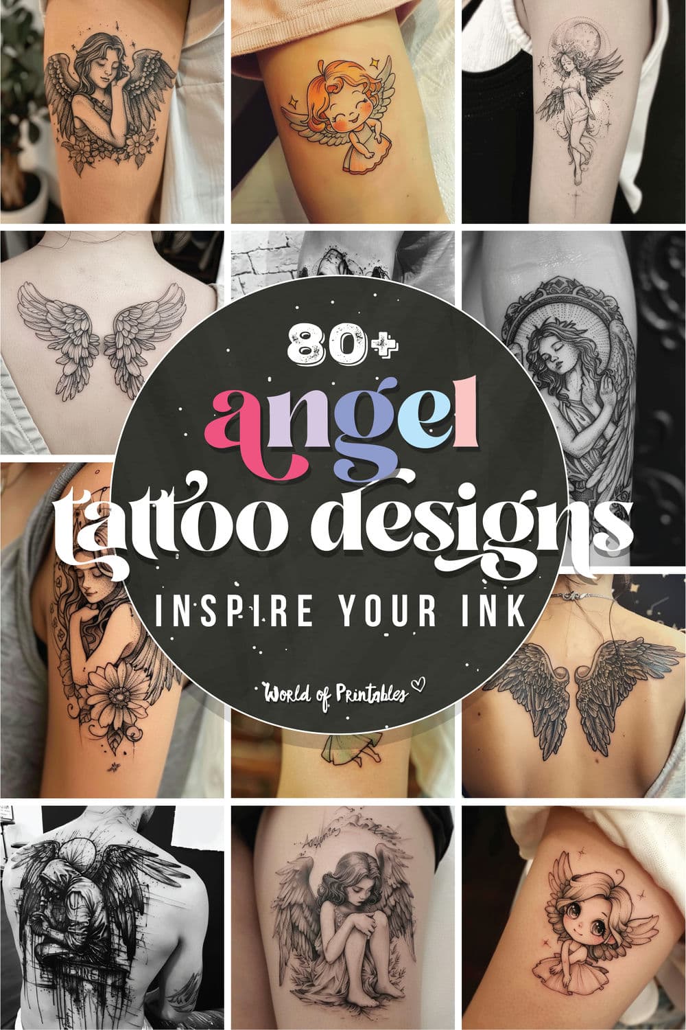 Angel Tattoo Designs 80+ Printable Designs & Ideas World of Printables