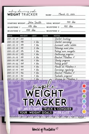 Free Weight Tracker Templates - World of Printables