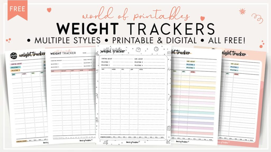 Weight tracker templates
