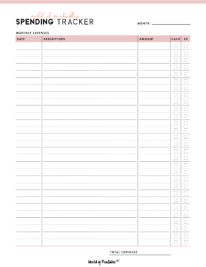 Spending Tracker Templates - The Perfect Way To Track Your Spending