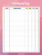 Printable Simple Workout Log Templates - World of Printables