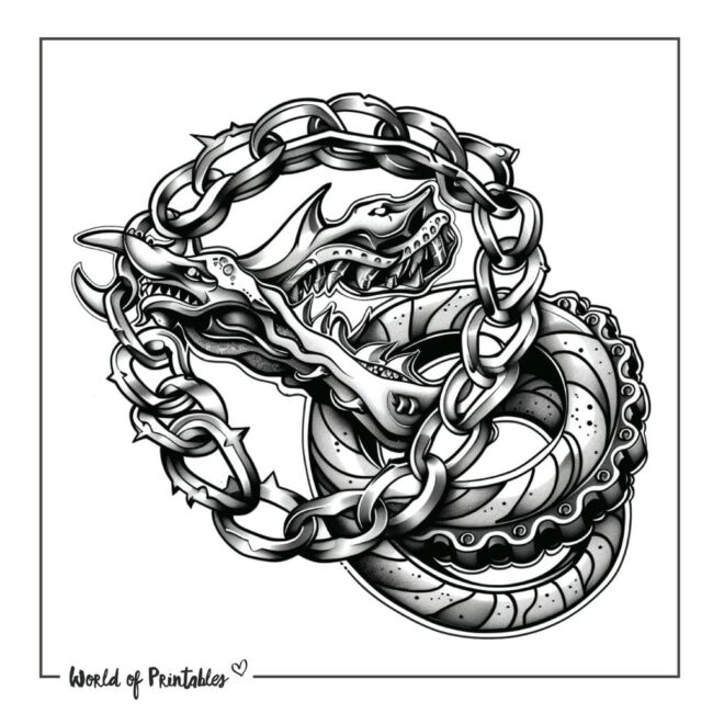 Abstract Bicycle Chain Tattoo Designs