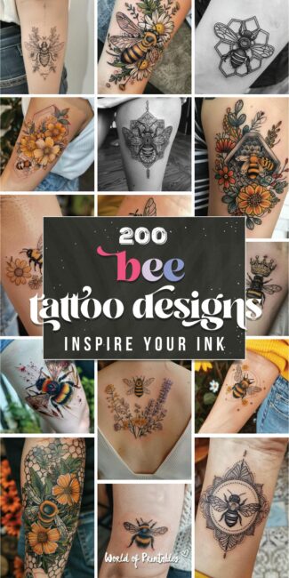 Bee Tattoo Designs - 200 Printable Designs &amp; Ideas - World of Printables