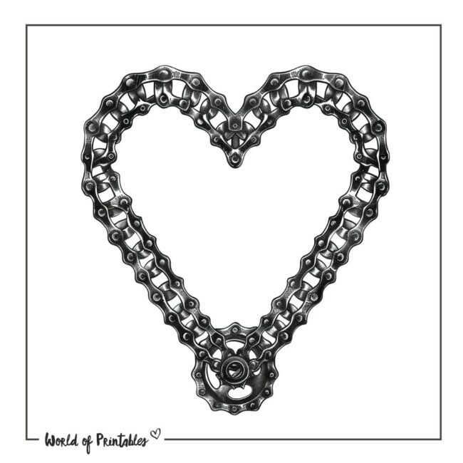 Bicycle Chain Tattoo Designs Love Heart