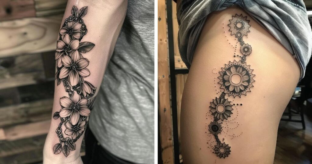 Bicycle Chain Tattoo Designs and Ideas