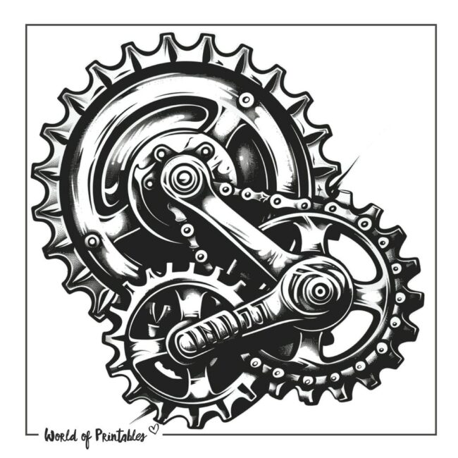 Bicycle Gear Tattoo Design