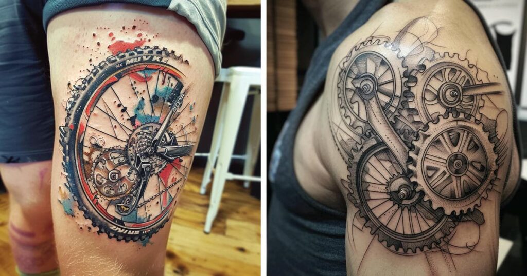 Bicycle Gear Tattoo Ideas and Designs