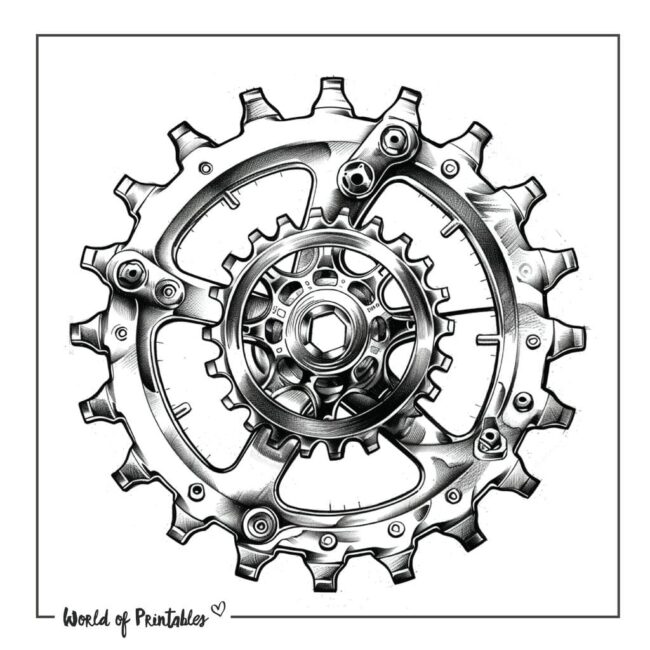 Bicycle Sprocket Tattoo Designs For Men