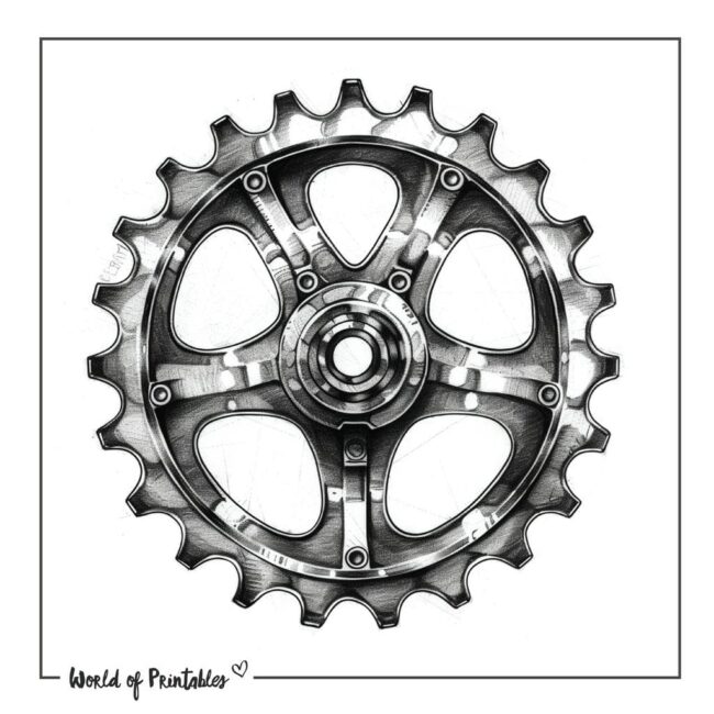 Bicycle Sprocket Tattoo Designs Men