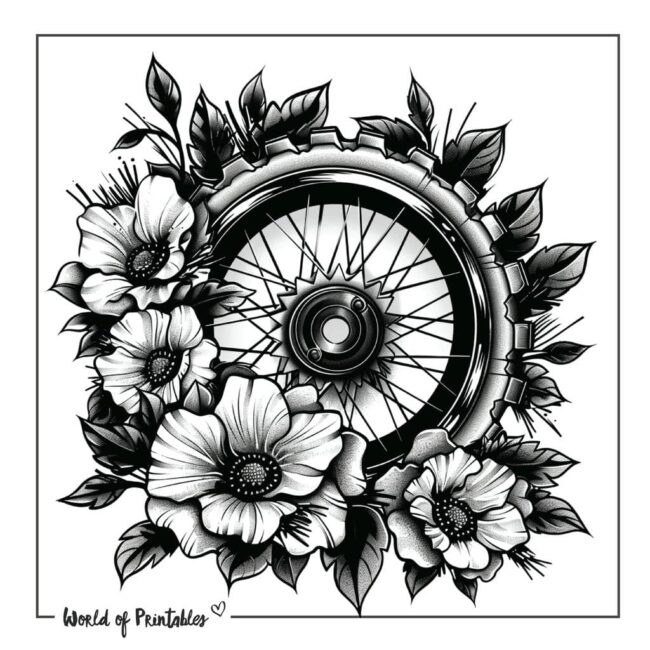 Bicycle Sprocket Tattoo Designs Women