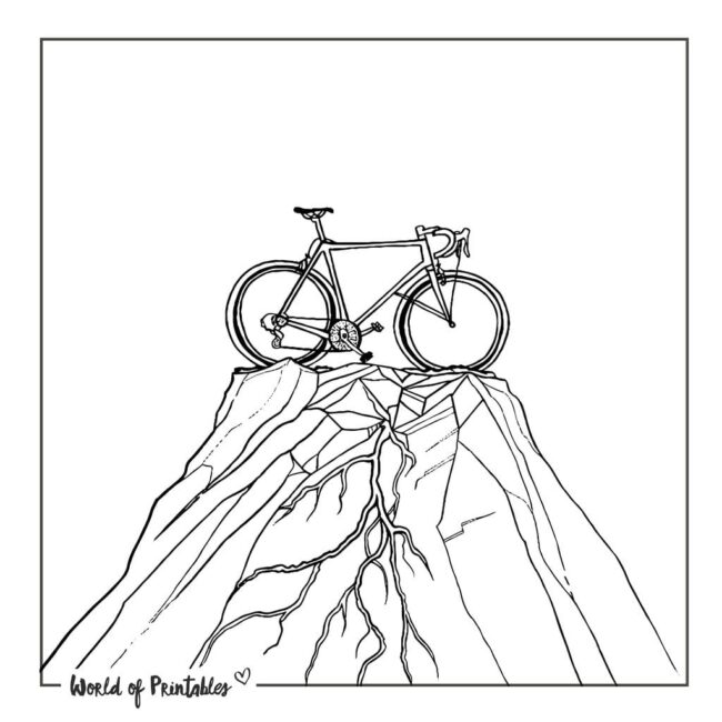 Bike on a Mountain Tattoo Designs