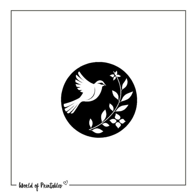 Black and White Dove Bird Tattoo Designs