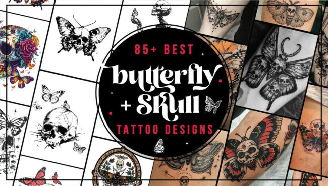 Butterfly and Skull Tattoo Ideas and Designs