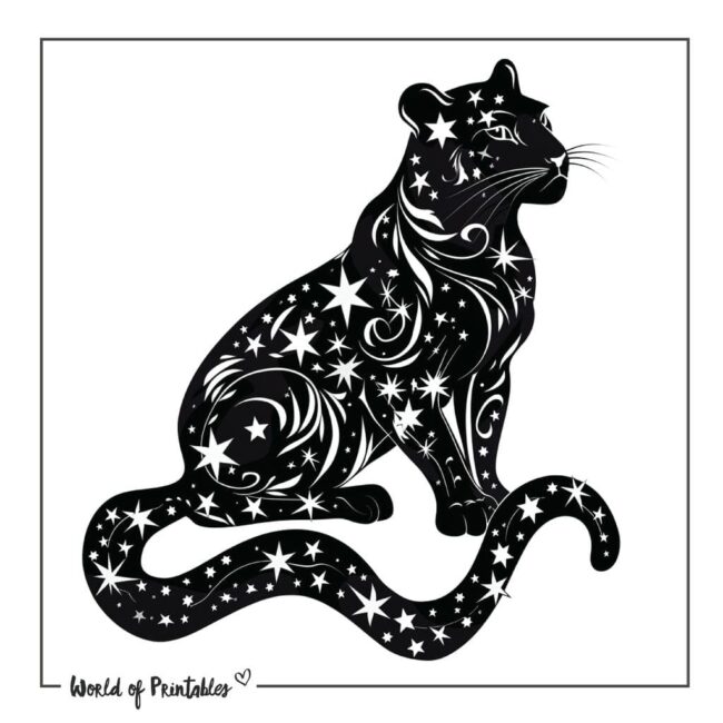 Celestial Black Jaguar Tattoo Designs