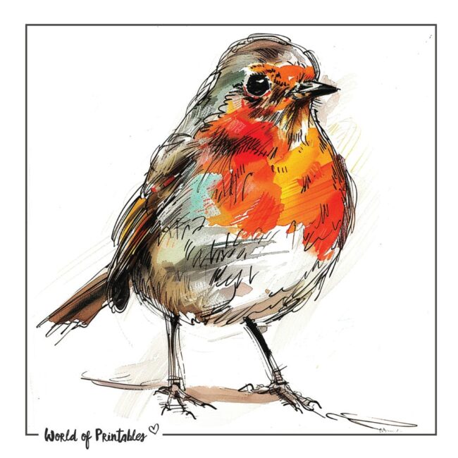 Color Robin Tattoo Designs